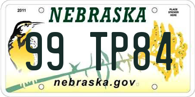 NE license plate 99TP84