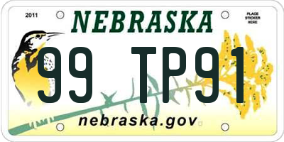 NE license plate 99TP91