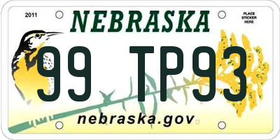 NE license plate 99TP93