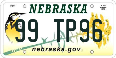 NE license plate 99TP96