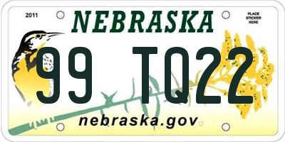 NE license plate 99TQ22