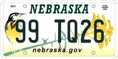 NE license plate 99TQ26