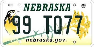 NE license plate 99TQ77