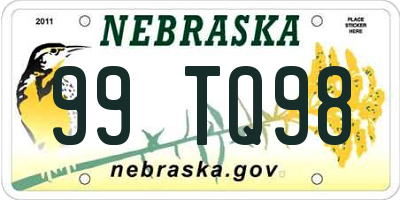 NE license plate 99TQ98