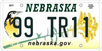 NE license plate 99TR11