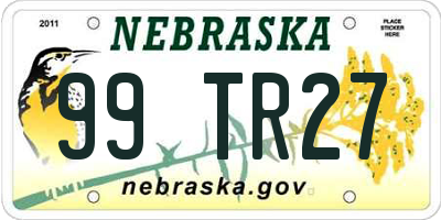 NE license plate 99TR27