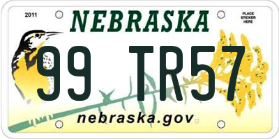 NE license plate 99TR57