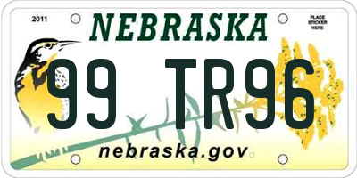 NE license plate 99TR96