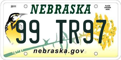 NE license plate 99TR97