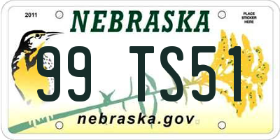 NE license plate 99TS51