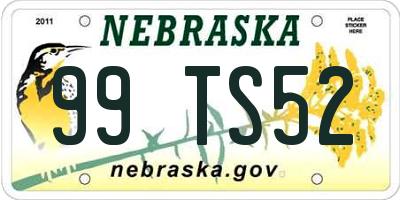 NE license plate 99TS52