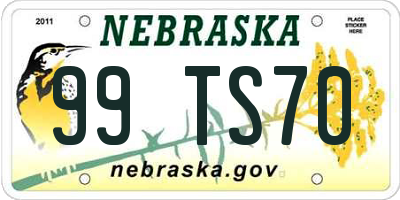 NE license plate 99TS70