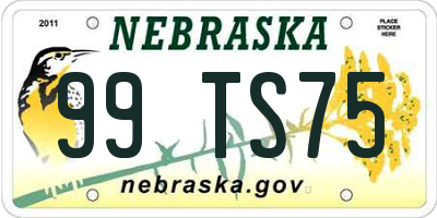 NE license plate 99TS75