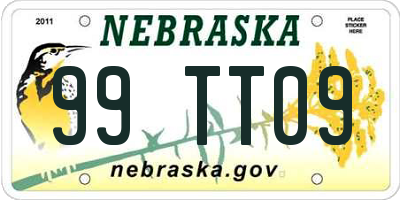 NE license plate 99TT09