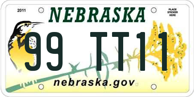 NE license plate 99TT11