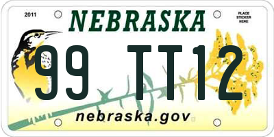 NE license plate 99TT12