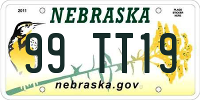 NE license plate 99TT19