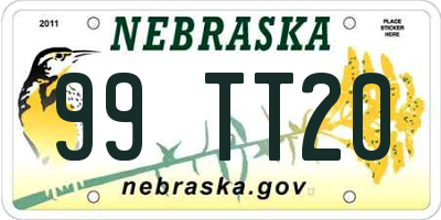 NE license plate 99TT20