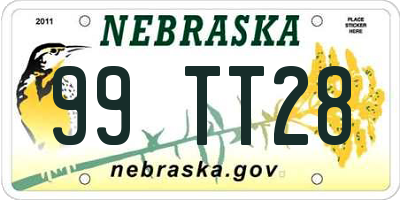 NE license plate 99TT28