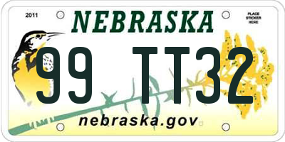 NE license plate 99TT32