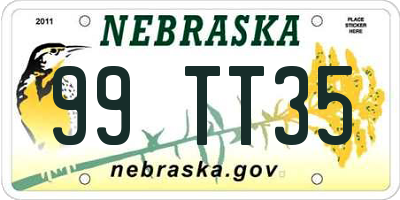 NE license plate 99TT35