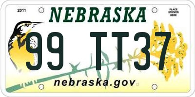 NE license plate 99TT37