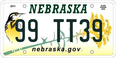 NE license plate 99TT39