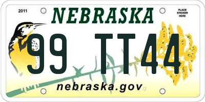 NE license plate 99TT44