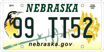 NE license plate 99TT52