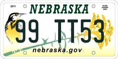 NE license plate 99TT53