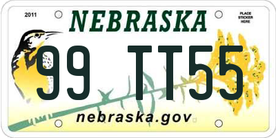 NE license plate 99TT55