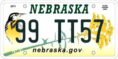 NE license plate 99TT57