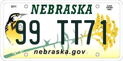 NE license plate 99TT71