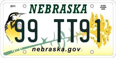 NE license plate 99TT91