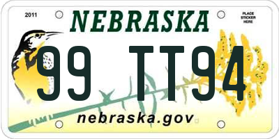 NE license plate 99TT94