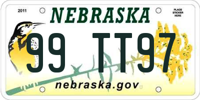 NE license plate 99TT97