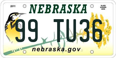 NE license plate 99TU36