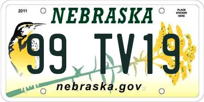 NE license plate 99TV19