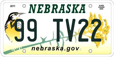 NE license plate 99TV22
