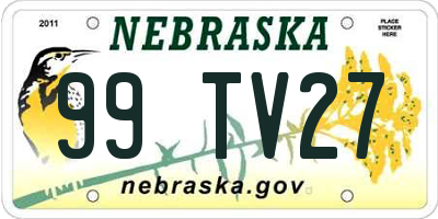 NE license plate 99TV27