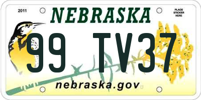 NE license plate 99TV37
