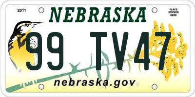 NE license plate 99TV47