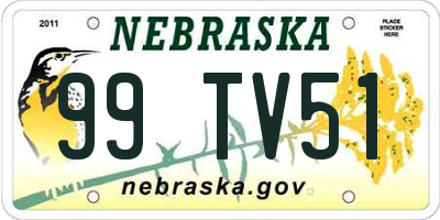 NE license plate 99TV51