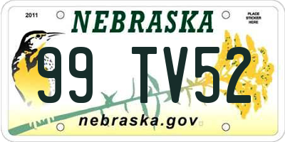NE license plate 99TV52