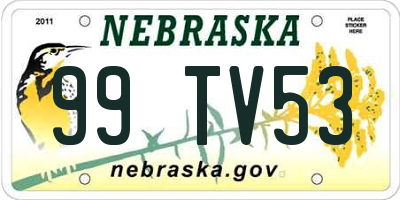 NE license plate 99TV53