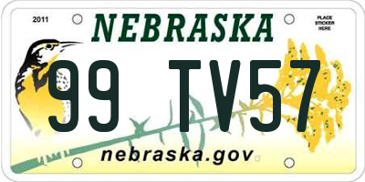 NE license plate 99TV57