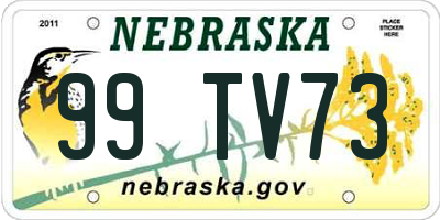 NE license plate 99TV73