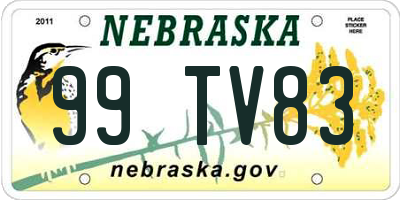 NE license plate 99TV83