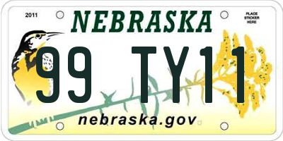 NE license plate 99TY11