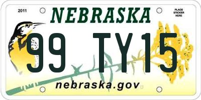 NE license plate 99TY15